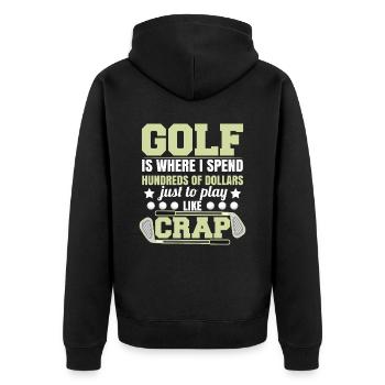 Blague de golf drôle - Veste à capuche bio Premium Unisexe - noir - Dos - Nico (187cm)