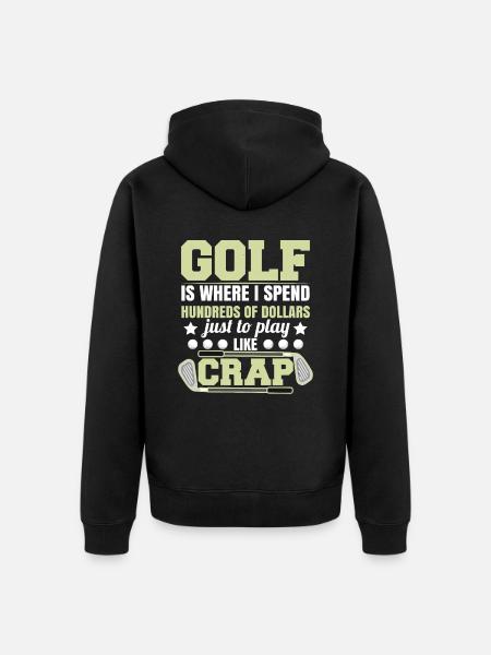 Golf Joke Funny - Unisex Premium Organic Zip Hoodie - black