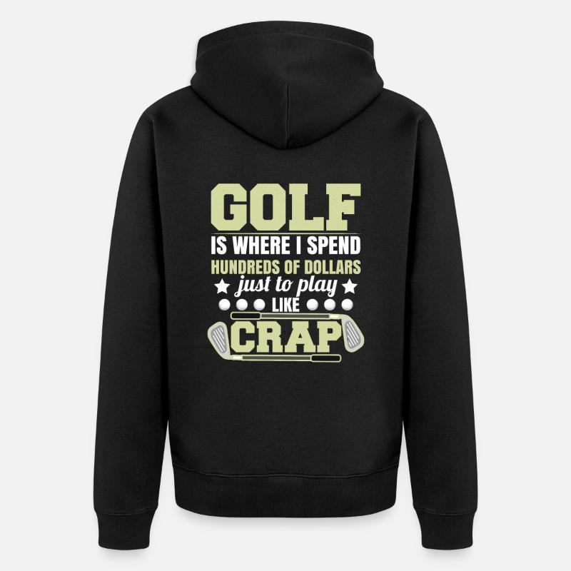 Blague de golf drôle - Veste à capuche bio Premium Unisexe - noir