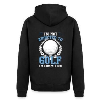 I'm Not Addicted To Golf - Unisex Premium Organic Zip Hoodie - black - Back - Nico (187cm)