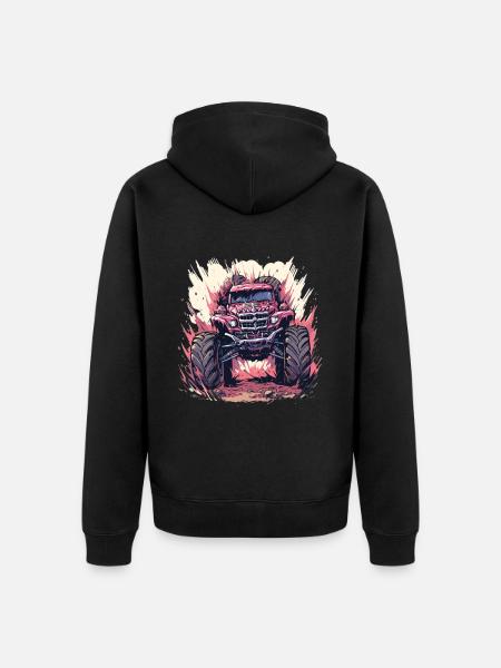 Monster truck - Unisex Premium Organic Zip Hoodie - black