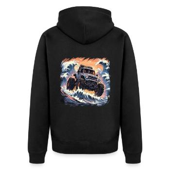 Monstertruck - Unisex Premium Bio Zip Hoodie - Schwarz - Hinten - Nico (187cm)