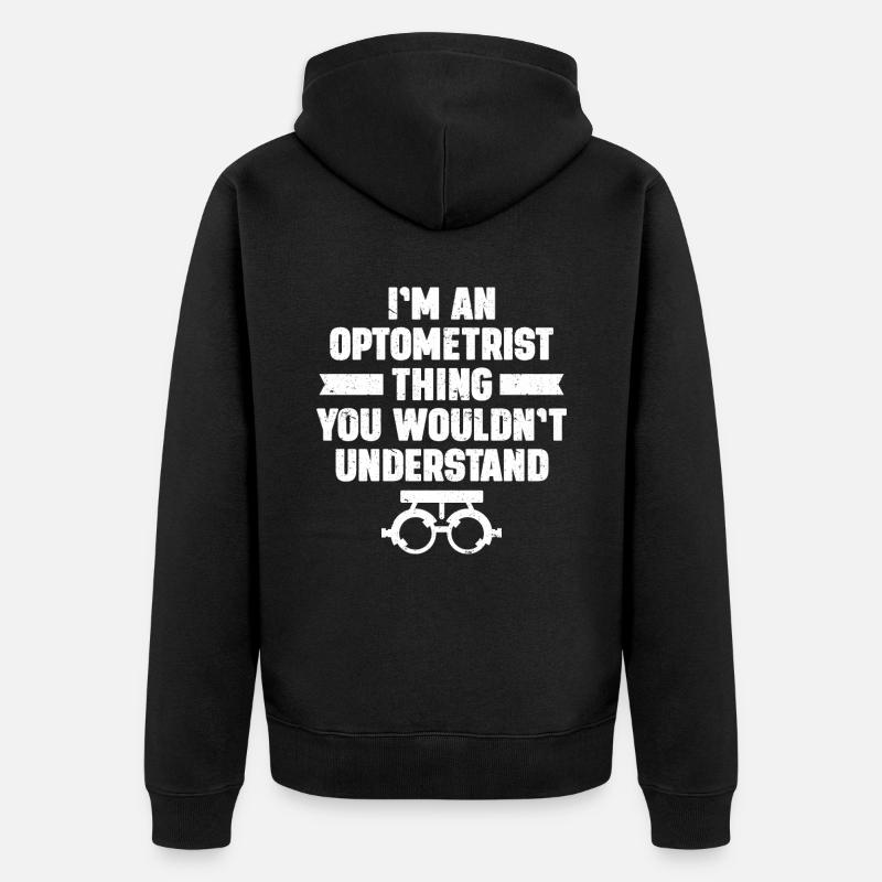 Optiker Geschenk Optometrie - Unisex Premium Bio Zip Hoodie - Schwarz