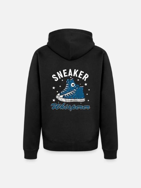 "Sneaker Whisperer" shoe fan - Unisex Premium Organic Zip Hoodie - black