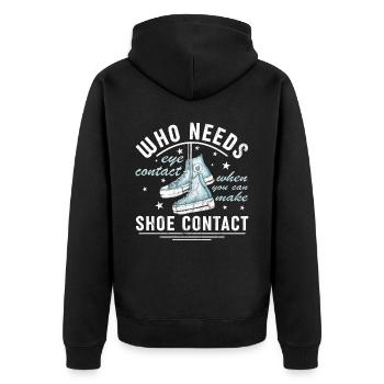 « Vous pouvez faire le contact de la chaussure » Drôle - Veste à capuche bio Premium Unisexe - noir - Dos - Nico (187cm)
