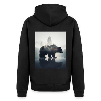 Ours majestueux dans les montagnes sur Forest - Veste à capuche bio Premium Unisexe - noir - Dos - Nico (187cm)