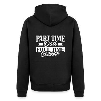 Père Papa Drôle Papa à temps partiel - Veste à capuche bio Premium Unisexe - noir - Dos - Nico (187cm)
