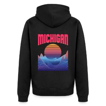 Michigan - Veste à capuche bio Premium Unisexe - noir - Dos - Nico (187cm)
