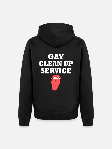 Gay clean up service - Unisex Premium Organic Zip Hoodie - black