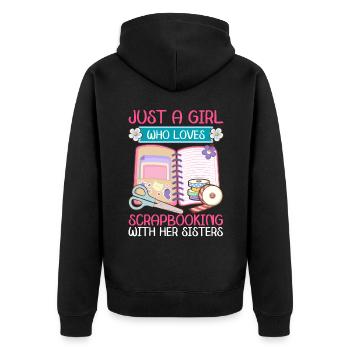 Scrapbooker - Unisex Premium Bio Zip Hoodie - Schwarz - Hinten - Nico (187cm)