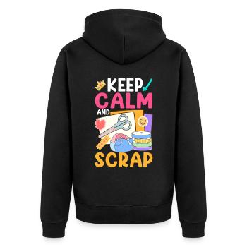Scrapbooking Scrapbooker - Unisex Premium Bio Zip Hoodie - Schwarz - Hinten - Nico (187cm)