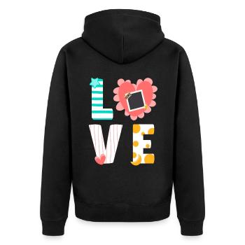 Scrapbooking Scrapbooker - Unisex Premium Bio Zip Hoodie - Schwarz - Hinten - Nico (187cm)
