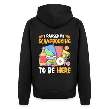 Scrapbooker - Unisex Premium Bio Zip Hoodie - Schwarz - Hinten - Nico (187cm)