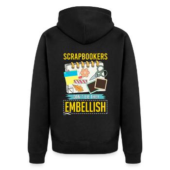 Scrapbooking - Unisex Premium Organic Zip Hoodie - black - Back - Nico (187cm)