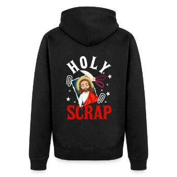 Scrapbooking Scrapbooker - Unisex Premium Bio Zip Hoodie - Schwarz - Hinten - Nico (187cm)