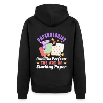 Scrapbooking Scrapbooker - Unisex Premium Bio Zip Hoodie - Schwarz - Hinten - Nico (187cm)