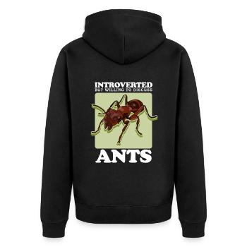 Fourmis Ferme | Formicarium Cadeau de fourmi - Veste à capuche bio Premium Unisexe - noir - Dos - Nico (187cm)