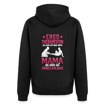 Ergotherapeutin ist eine Ehre Ergotherapie - Unisex Premium Bio Zip Hoodie - Schwarz - Hinten - Nico (187cm)