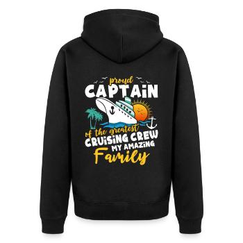Kreuzfahrt - Unisex Premium Bio Zip Hoodie - Schwarz - Hinten - Nico (187cm)