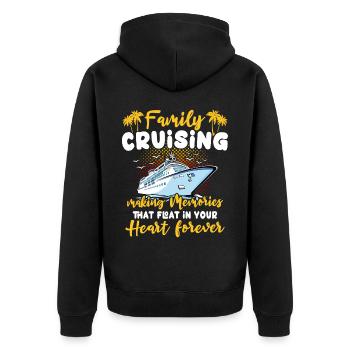 Kreuzfahrt - Unisex Premium Bio Zip Hoodie - Schwarz - Hinten - Nico (187cm)