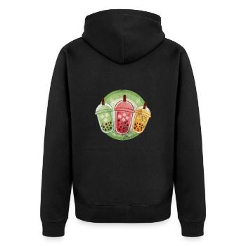 Bubble Tea Boba Tea Kawaii Cadeau - Veste à capuche bio Premium Unisexe - noir - Dos - Nico (187cm)