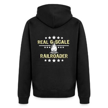 Gartenbahn Garteneisenbahn Spur G - Unisex Premium Bio Zip Hoodie - Schwarz - Hinten - Nico (187cm)