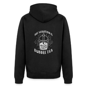 Bubble Tea Boba Tea Kawaii Cadeau - Veste à capuche bio Premium Unisexe - noir - Dos - Nico (187cm)