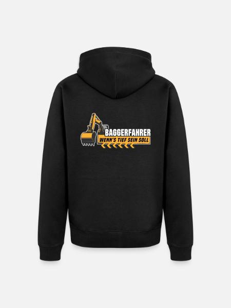 Baggerfahrer Bagger - Unisex Premium Bio Zip Hoodie - Schwarz