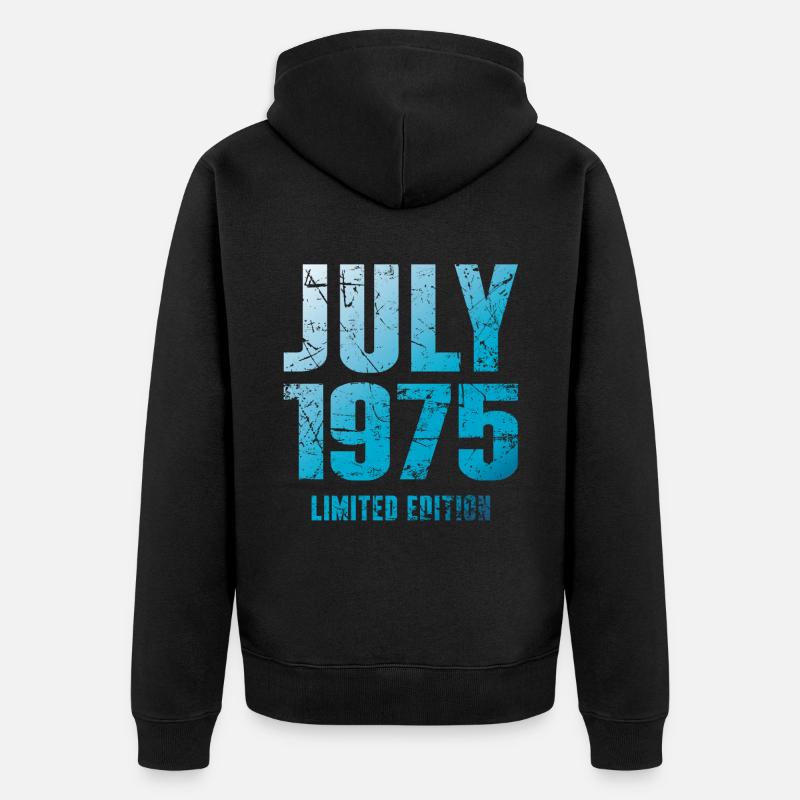 Juillet 1975 Cadeau d’anniversaire en édition limitée - Veste à capuche bio Premium Unisexe - noir