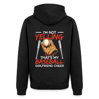 Baseball Girlfriend Sport Lover Baseball Fan - Veste à capuche bio Premium Unisexe - noir - Dos - Nico (187cm)