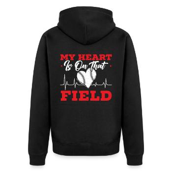 Baseball-Freundin Sportliebhaber Baseball-Fan - Unisex Premium Bio Zip Hoodie - Schwarz - Hinten - Nico (187cm)