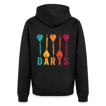 Club de sport de fléchettes, jeu de fléchettes, fléchettes de sport Pfeil - Veste à capuche bio Premium Unisexe - noir - Dos - Nico (187cm)