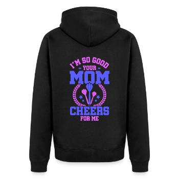 Darts Sport Verein, Dartscheibe, Pfeil Sport Dart - Unisex Premium Bio Zip Hoodie - Schwarz - Hinten - Nico (187cm)
