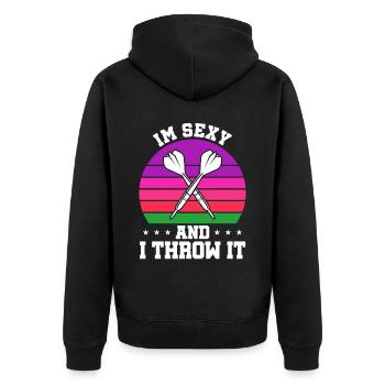 Club de sport de fléchettes, jeu de fléchettes, fléchettes de sport Pfeil - Veste à capuche bio Premium Unisexe - noir - Dos - Nico (187cm)