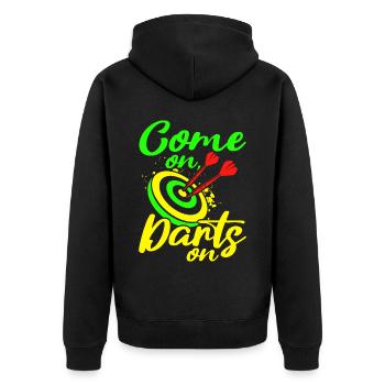 Club de sport de fléchettes, jeu de fléchettes, fléchettes de sport Pfeil - Veste à capuche bio Premium Unisexe - noir - Dos - Nico (187cm)