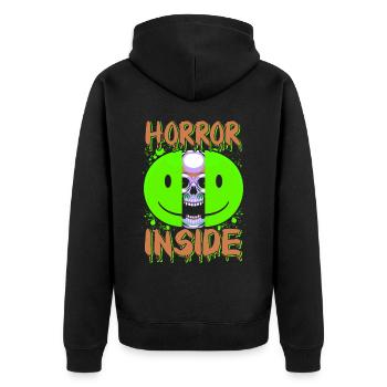 Zombie Horror Horror Film Festival + Halloween - Unisex Premium Organic Zip Hoodie - black - Back - Nico (187cm)
