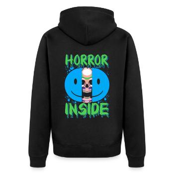 Zombie Horror Horror Film Festival + Halloween - Unisex Premium Organic Zip Hoodie - black - Back - Nico (187cm)