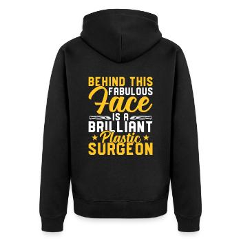 Brilliant Plastic Surgeon Surgical - Unisex Premium Organic Zip Hoodie - black - Back - Nico (187cm)