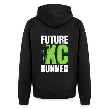Xc-laufdesign Für Einen Zukünftigen Xc-läufer - Unisex Premium Bio Zip Hoodie - Schwarz - Hinten - Nico (187cm)