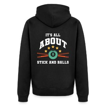 Billard, Billard de billard, Club de snooker, Club de billard - Veste à capuche bio Premium Unisexe - noir - Dos - Nico (187cm)