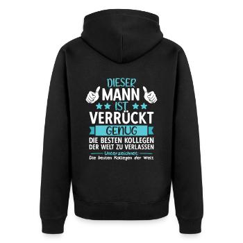 Kollege Abschied Jobwechsel Abschiedsgeschenk - Unisex Premium Bio Zip Hoodie - Schwarz - Hinten - Nico (187cm)