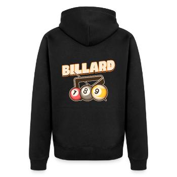 Billard, Billard de billard, Club de snooker, Club de billard - Veste à capuche bio Premium Unisexe - noir - Dos - Nico (187cm)