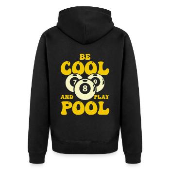 Billard, Billard de billard, Club de snooker, Club de billard - Veste à capuche bio Premium Unisexe - noir - Dos - Nico (187cm)