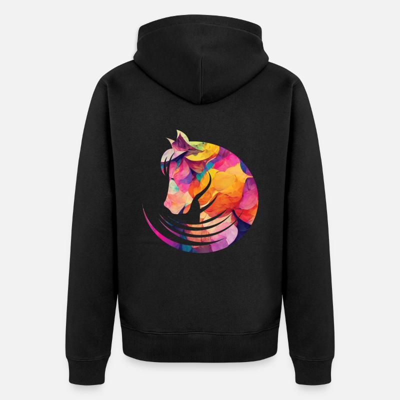 Les chevaux adorent cavalier - Veste à capuche bio Premium Unisexe - noir