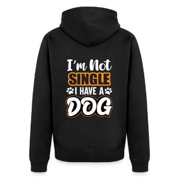 Im Not Single I Have A Dog - Unisex Premium Bio Zip Hoodie - Schwarz - Hinten - Nico (187cm)