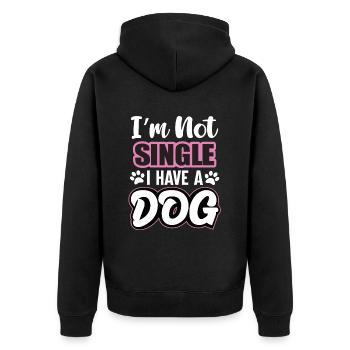 Im Not Single I Have A Dog - Unisex Premium Bio Zip Hoodie - Schwarz - Hinten - Nico (187cm)