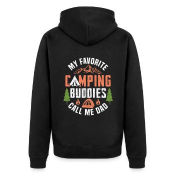 Mes copains de camping préférés Appelez-moi papa - Veste à capuche bio Premium Unisexe - noir - Dos - Nico (187cm)