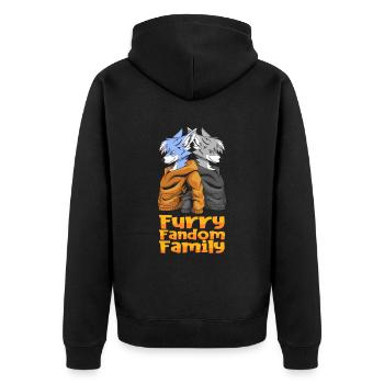 Famille Furry Fandom Fursuits - Veste à capuche bio Premium Unisexe - noir - Dos - Nico (187cm)