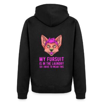 Furry Fandom Fursuits Costume - Veste à capuche bio Premium Unisexe - noir - Dos - Nico (187cm)