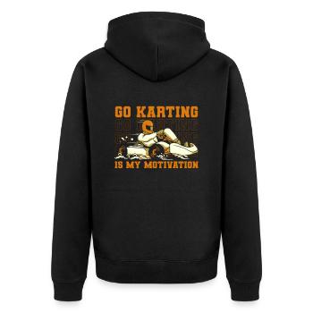 Go Kart Karting Karting Driver Cool - Unisex Premium Organic Zip Hoodie - black - Back - Nico (187cm)